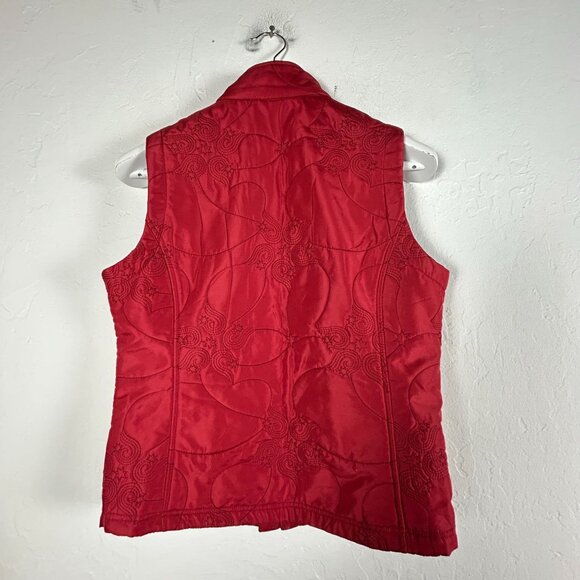 Isis Womens Red Quilted Vest Size 8 Full-Zip Lightweight Fleece Lining Outdoor - Picture 2 of 7
